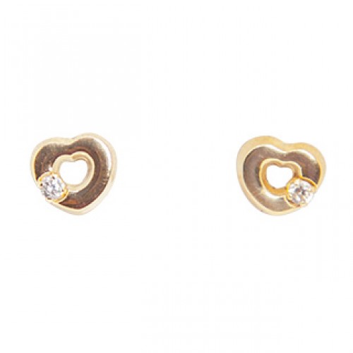 Screwed post earring - 10 kt - cz - 5mm (child) JL50-2